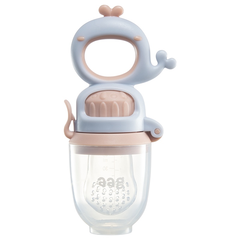 aag婴儿吃水果汁咬咬袋玩 乐奶嘴宝宝果蔬辅食神器牙胶磨牙棒工具水芸蓝