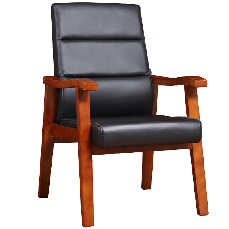 格具(GEJU)接待椅实木办公椅大班椅经理椅培训椅皮革靠背椅