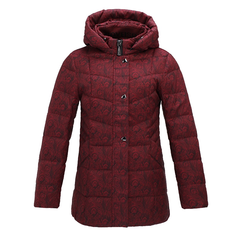 千仞岗新款纯色羽绒服女中老年保暖休闲冬装