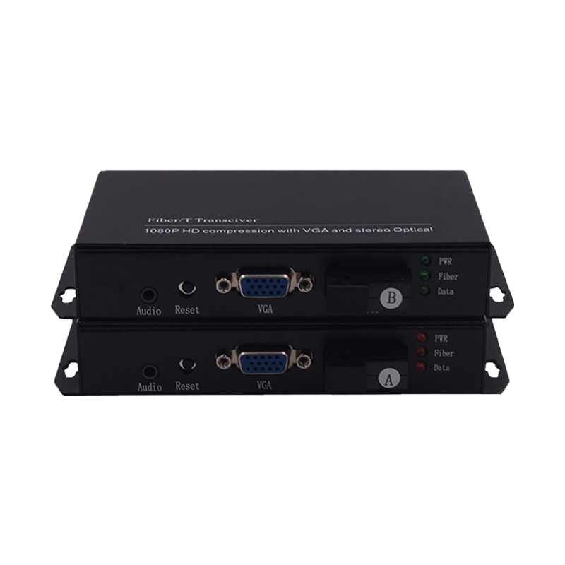 YKFIBER华明T/R1VGA1ZA KVM收发器VGA转光纤延长器带USB键鼠音频高清