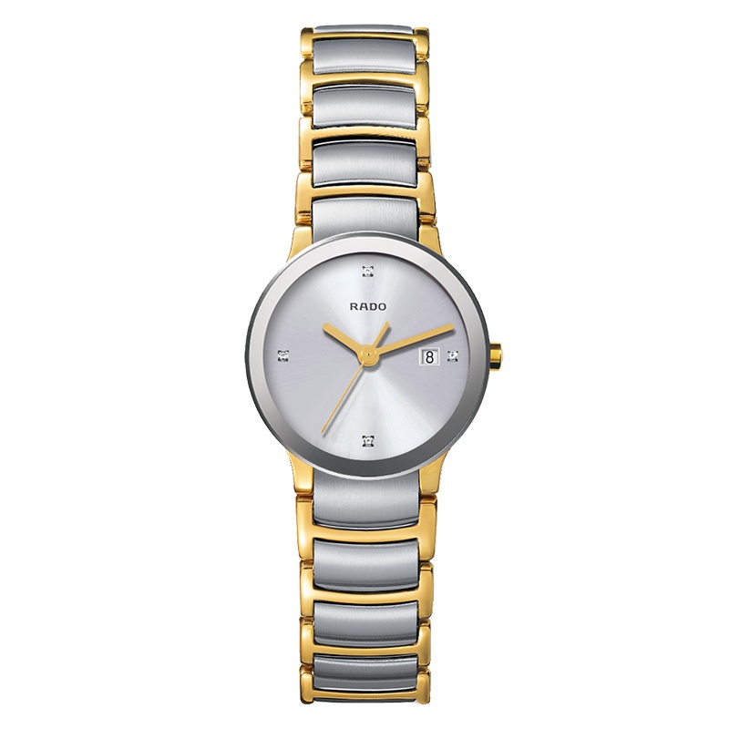 雷达(RADO)瑞士手表 晶萃系列时尚情侣表对表之女表石英女士腕表 28mm银白盘 R30932713