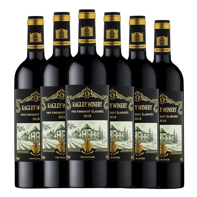 [6支装]卡格莱酒庄勋章干红葡萄酒 法国进口红酒 750ml*6支 箱装