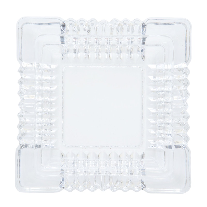 得力 烟灰缸 客厅办公透明玻璃缸 白色 9579 5只装