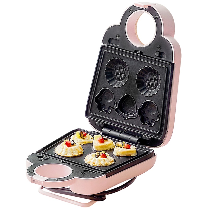 苏泊尔(SUPOR)三明治机家用早餐机可拆洗双面加热烤面包三文治吐司机电饼铛不粘三明治+蛋糕烤盘三明治炉512C801B