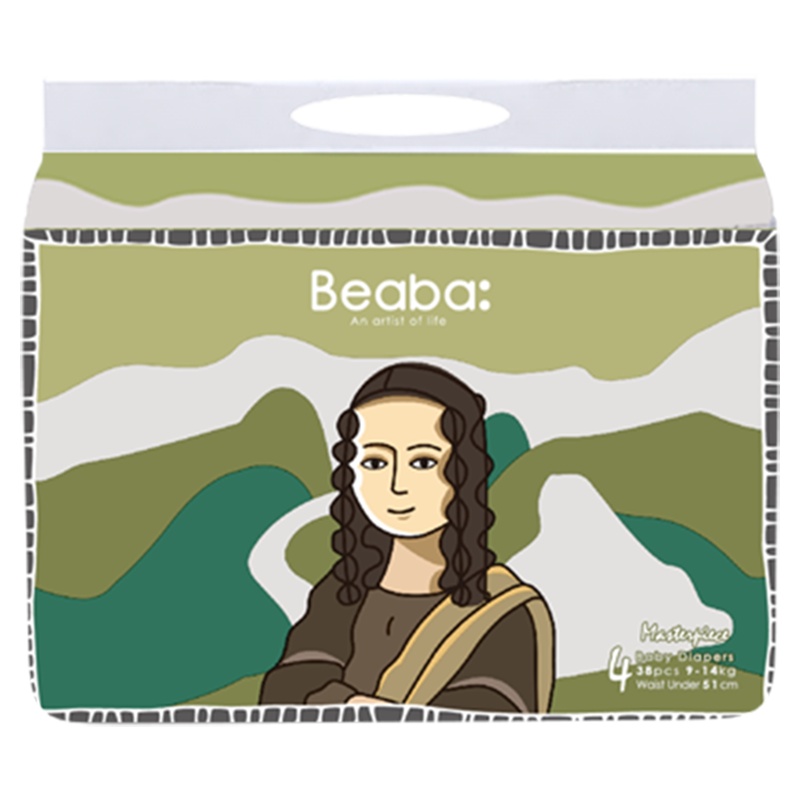 [详情抢大额券]Beaba碧芭大师杰作婴儿纸尿裤超薄柔软亲肤洁净宝宝尿不湿L38片