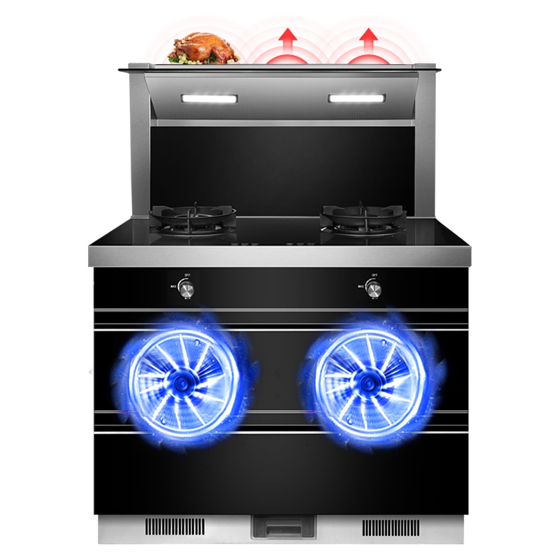 欧尼尔(OUNIER) LX6-S-2 环保灶具侧吸一体式一体机自动清洗抽油烟机灶具消毒柜 22立方 天然气集成灶