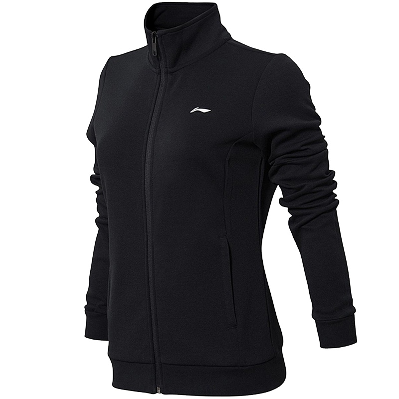 李宁女子开衫无帽立领卫衣外套