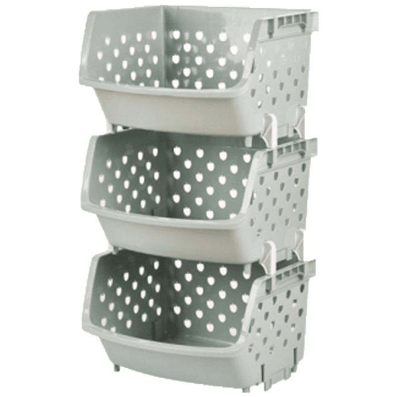 可叠加收纳筐塑料玩具收纳篮 厨房零食蔬菜筐子浴室置物架安心抵