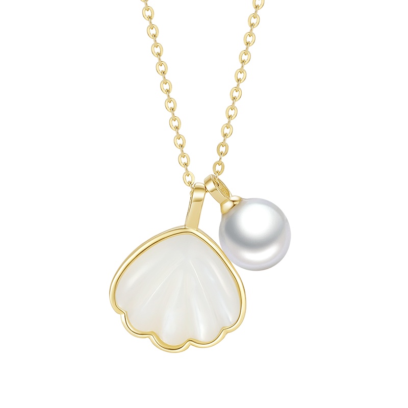 周大生S925银珍珠贝壳项链