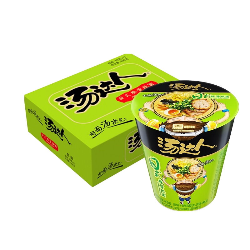 汤达人杯面日式豚骨拉面83g*12杯整箱