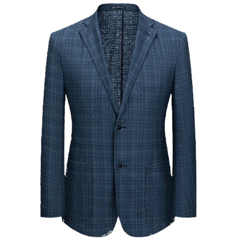 培罗蒙(Baromon)薄款西服男休闲格子西装外套男士上班西服上衣青年便西单西EDXBH21201