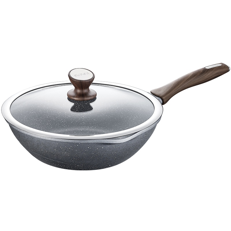 苏泊尔(SUPOR)石铸系列星星石健康不粘炒锅30cm燃气电磁炉通用炒菜锅NC30NA1 30cm