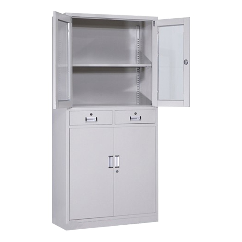 衡爵 文件柜 85*39*180厘米 文件柜资料档案对门储物钢制文件柜 偏三斗内保柜