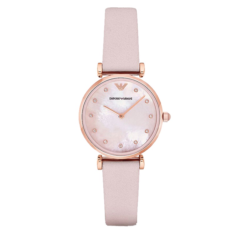阿玛尼(Emporio Armani) 手表 钢带精致粉色休闲时尚石英表 女腕表 AR1958皮带