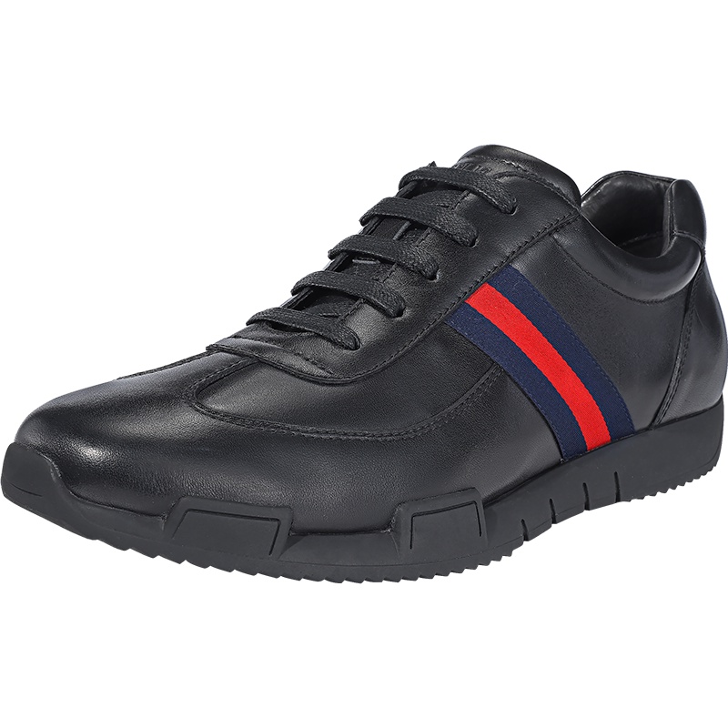 GOLF/高尔夫休闲鞋男系带户外真皮鞋子男日常休闲健步运动鞋子黑色男款