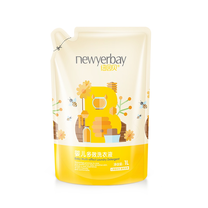 纽因贝婴儿洗衣液新生婴幼儿童洗衣液2斤宝宝专用天然正品1kg 四效合一深层去渍