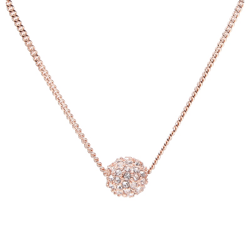 Givenchy/纪梵希 时尚密镶合金+人造水晶球型玫瑰金色百搭女士项链