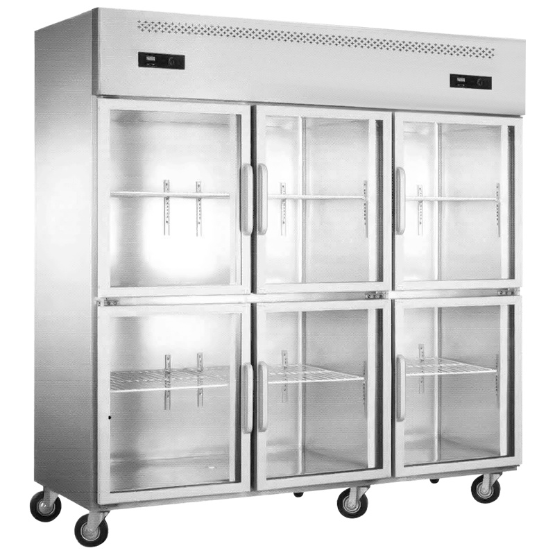 迈玮MW 六门玻璃冰柜 商用冰柜立式双门冰箱冰柜商用 冷藏保鲜厨房展示柜
