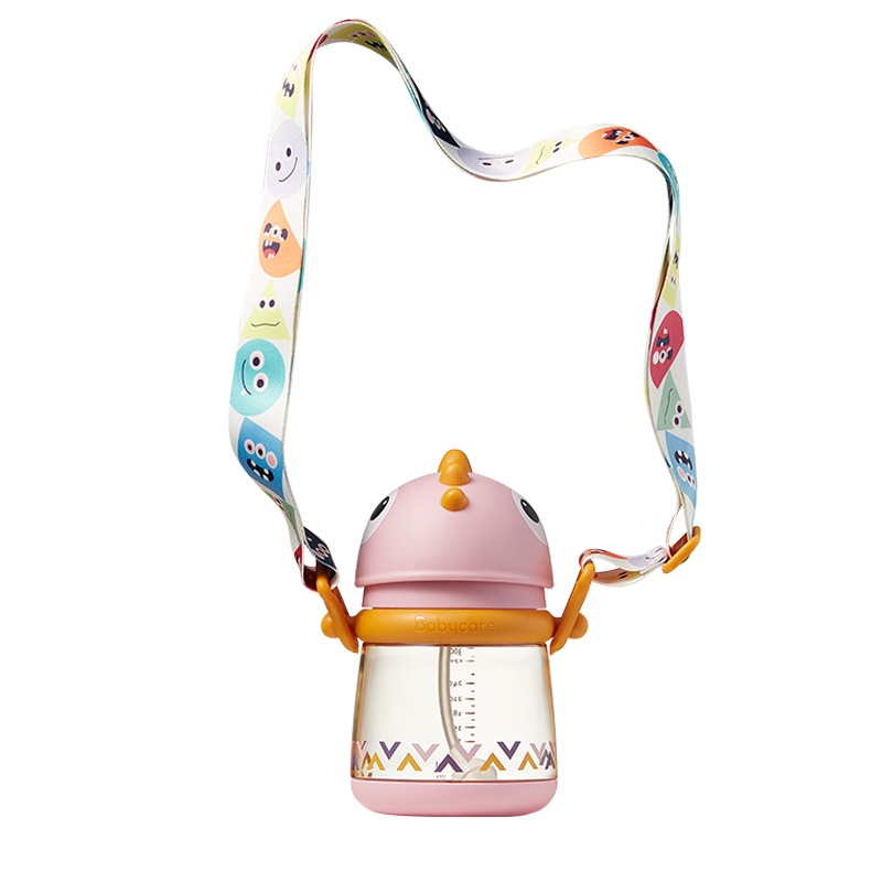 babycare婴儿恐龙学饮杯6个月宝宝喝水杯儿童吸管杯外出携带防摔吸管款300ml挂绳款-科洛玫PPSU