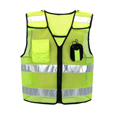 反光背心荧光绿交通指挥服反光衣多口袋安全作业夜晚骑行服工地马甲施工背心反光工作服