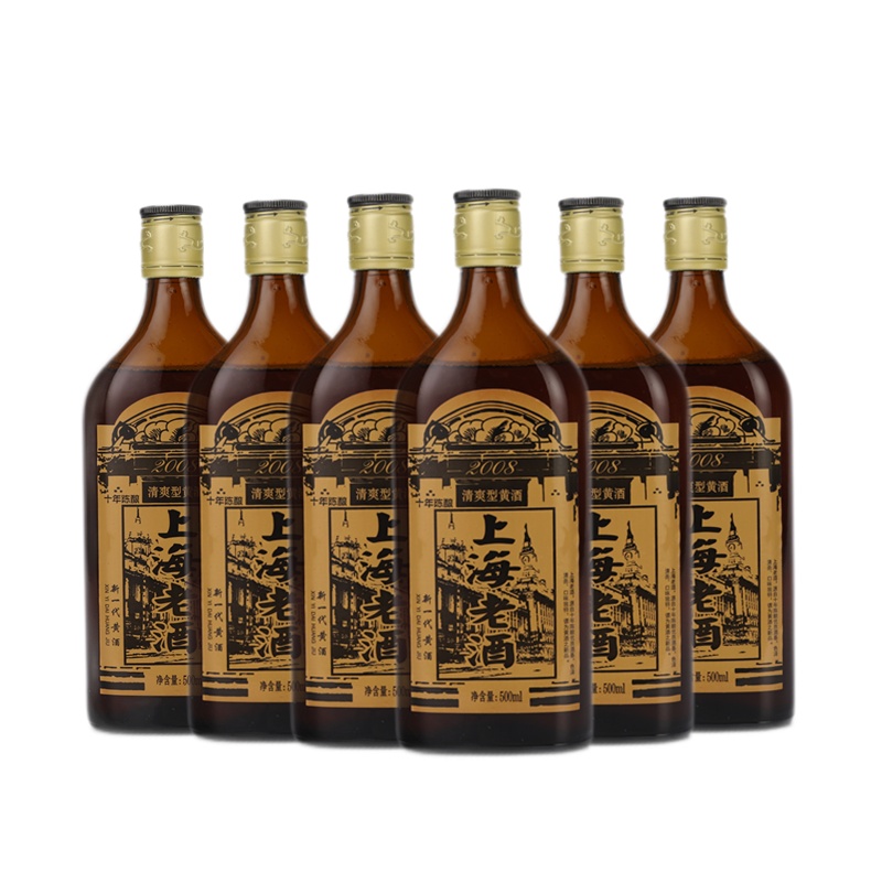六瓶 莫干泉上海老酒黄酒十年陈酒基清爽型干型黄酒500ml*6