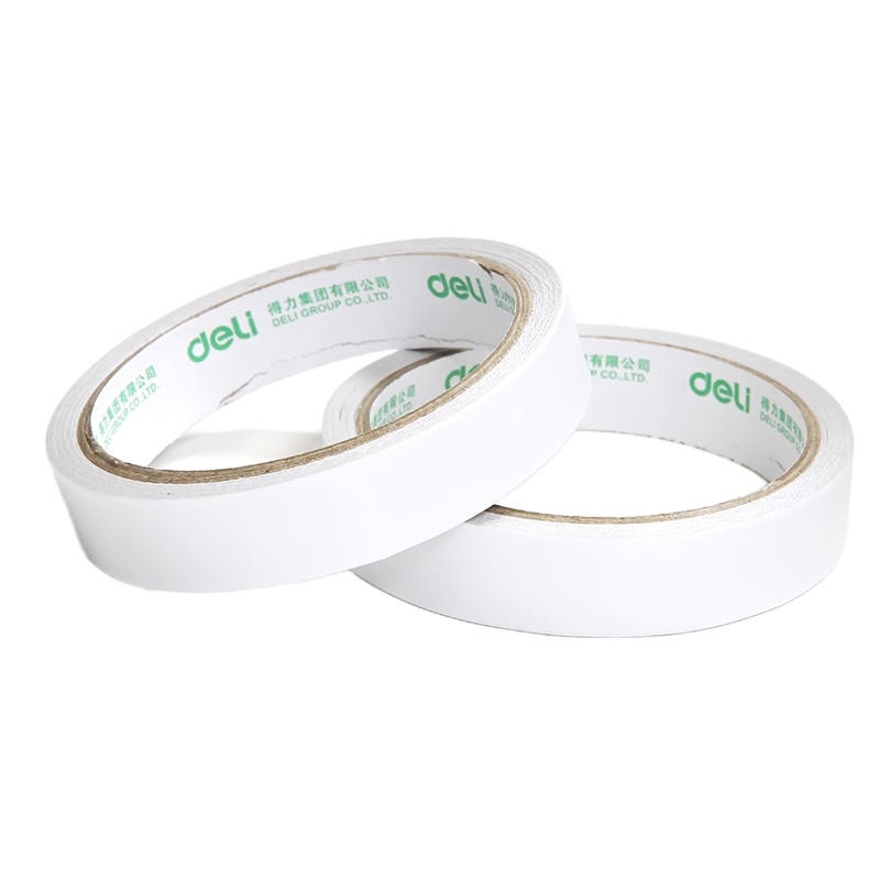 得力(deli)高粘性棉纸双面胶带 18mm*10y(9.1m/卷) 16卷袋装 办公用品 30402