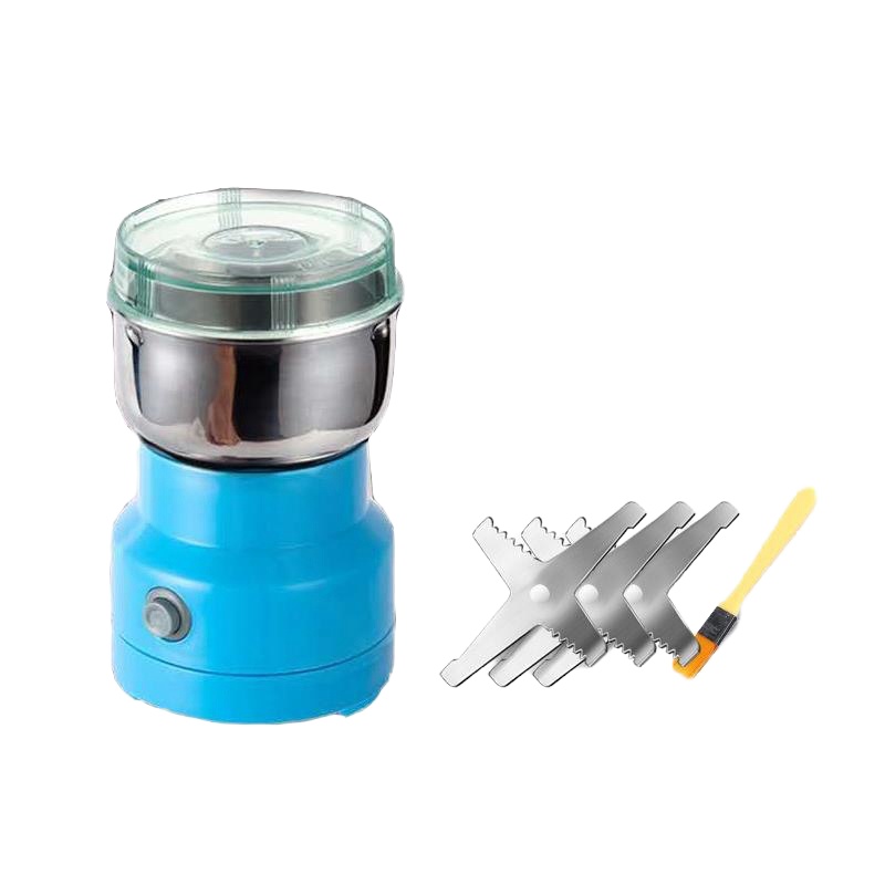 研磨家用小型粉碎机超细电动磨粉机黄金蛋干磨中药材五谷杂粮花椒打碎机 蓝色