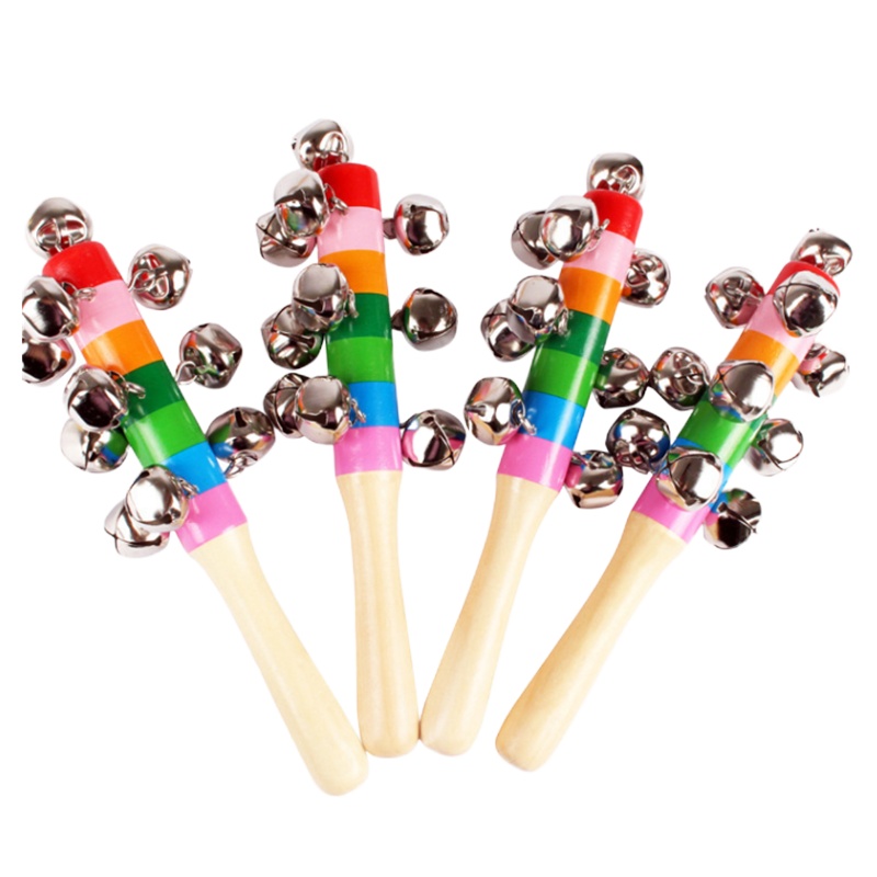 奥尔夫 YC 儿童婴儿早教益智玩具乐器木七彩串铃手摇铃铛铃鼓棒铃