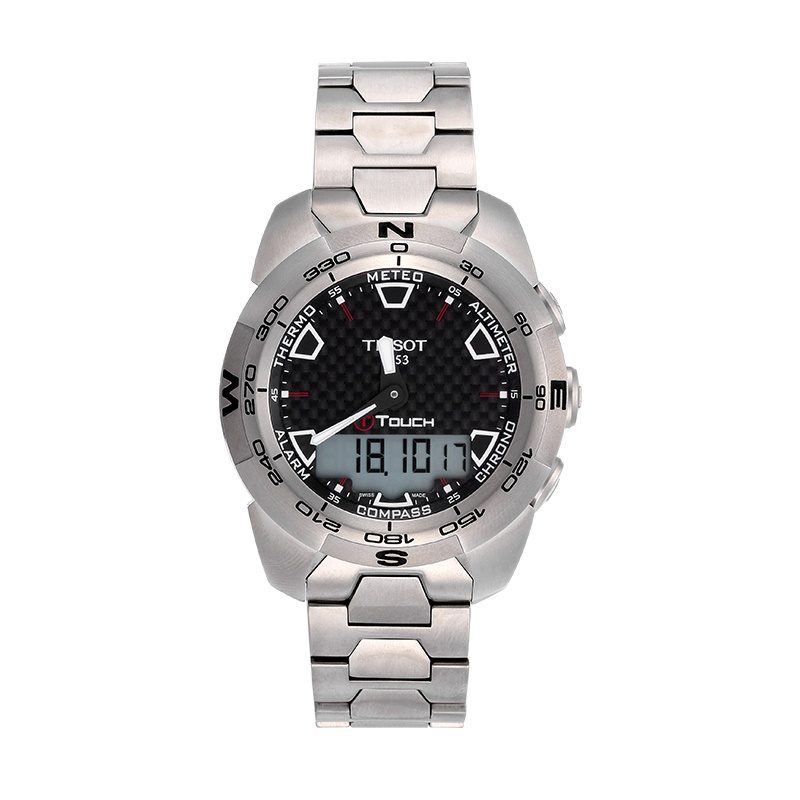 天梭(TISSOT)瑞士手表 腾智系列钛金属运动时尚夜光独特男士石英表T013.420.44.201.00