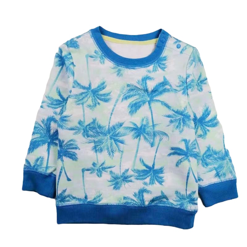 安笛贝乐男童针织套头卫衣花色圆领长袖满印儿童上衣90-130cm