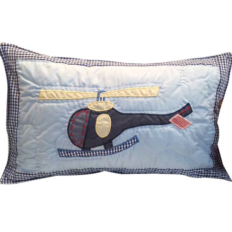 贴布绣绗缝枕头套儿童枕头套男女童单只卡通枕套四季通用枕头枕头巾床上用品枕头垫