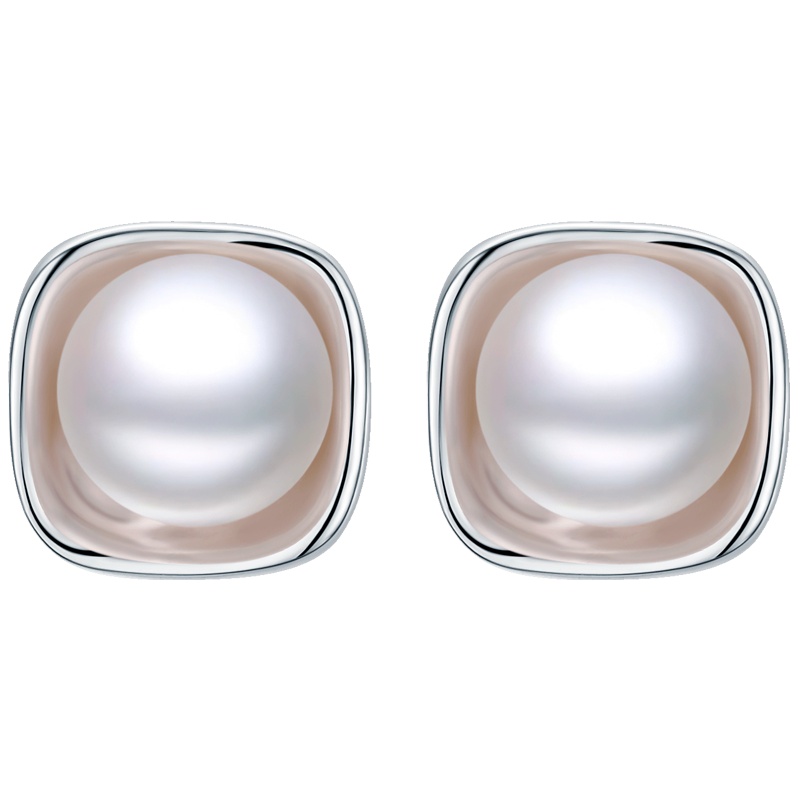 佰色传情夸张耳环女网红高级感冷淡风天然大珍珠耳坠显瘦纯银耳钉