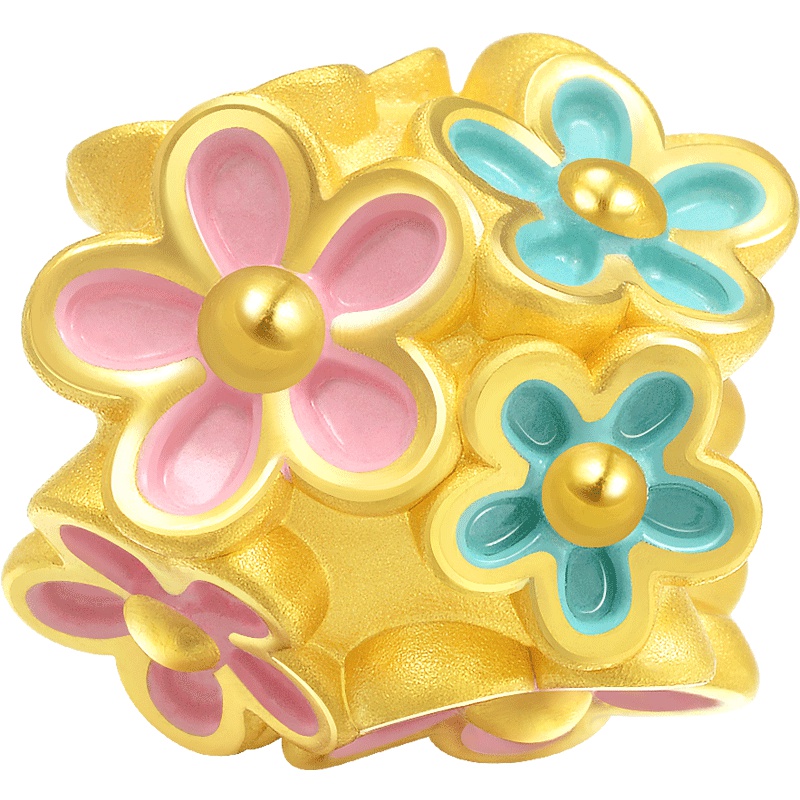 周生生(CHOWSANGSANG)黄金(足金)Charme串珠系列小花转运珠 89105C 定价