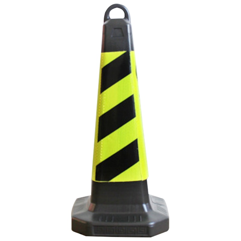 海斯迪克 HKLZ-1 塑料方锥 隔离墩路障雪糕筒 警示交通设施路锥方锥 63×28×28路锥(黄黑无字)3个