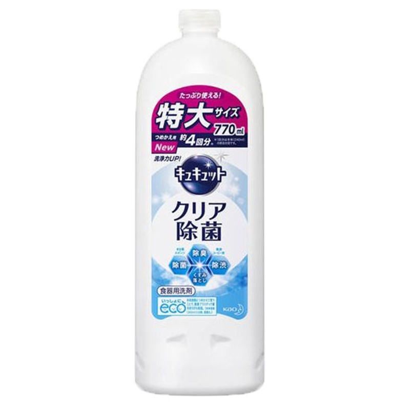 花王(KAO) 水果蔬菜餐具用浓缩洗洁精 (替换)银装除菌 770ml