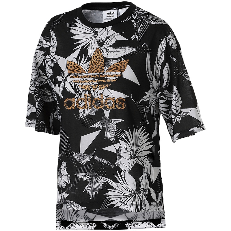 【自营】adidas阿迪达斯三叶草女子短袖T恤花卉休闲运动服CY7375