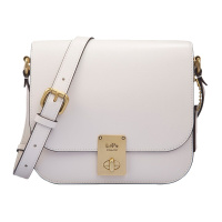 蔻驰 COACH 奢侈品 女士专柜款HUTTON SADDLE皮质单肩斜挎包白色 610 B4/HA