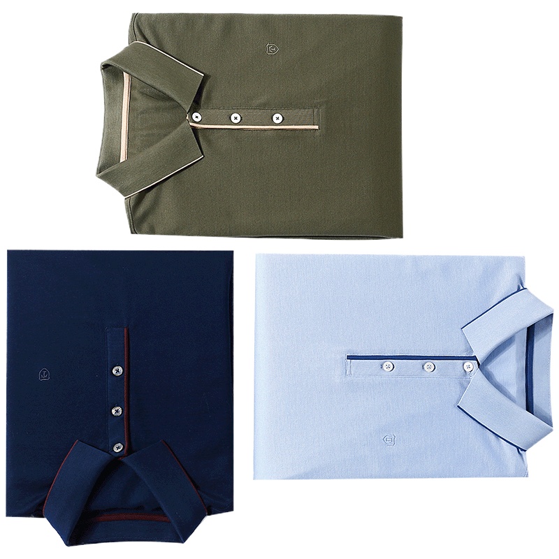 布先生短袖T恤 纯棉丝光polo衫有领轻商务翻领丅恤男AF2096