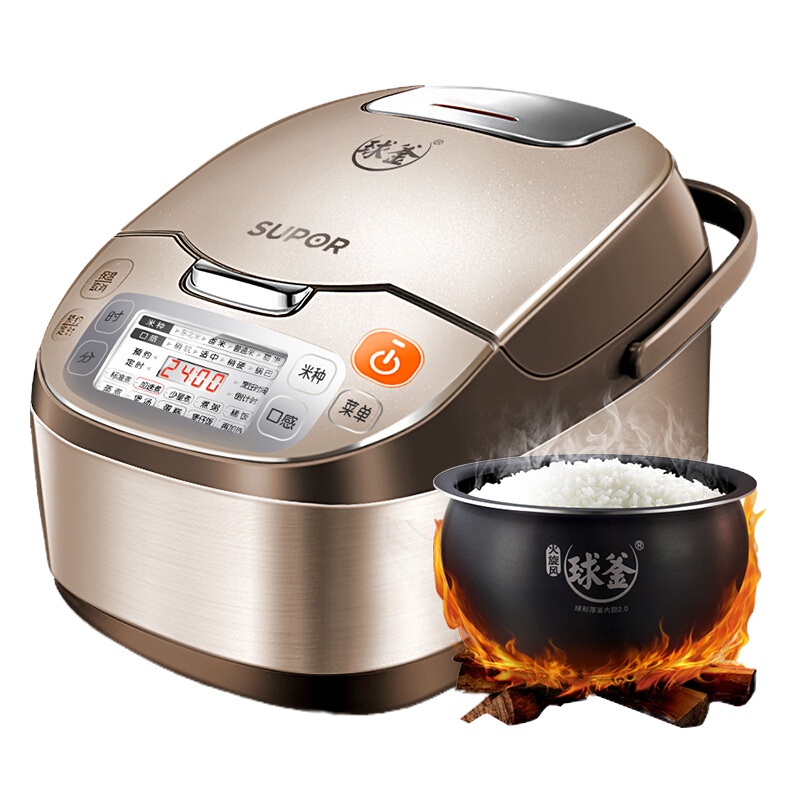 苏泊尔(SUPOR)电饭煲家用5L大容量3-8人多功能电饭锅不粘陶晶球釜内胆24H智能预约定时CFXB50FC832