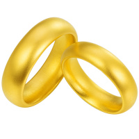 金一 足金 999古法情侣对戒闭口对戒黄金戒指结婚送女友浪漫礼物（计价） ABA45335/ABA45335-1