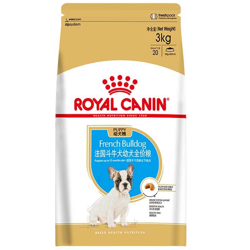 皇家 (royal canin) 狗粮 法国斗牛犬成犬粮 法斗 成犬狗粮 FBA26 3kg