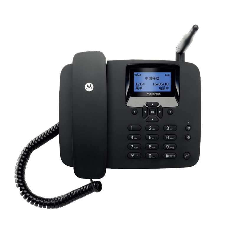 摩托罗拉(MOTOROLA)FW400L升级4G无线固话 普通家用/办公话机 免提来电 显示带背光支持移动联通 黑色