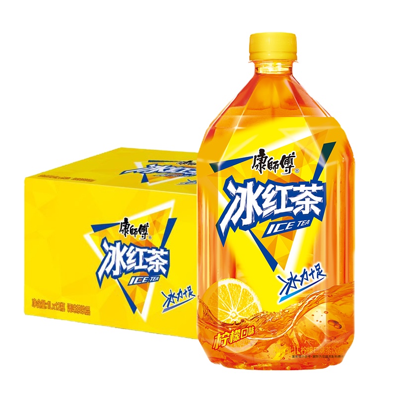 康师傅 冰红茶 柠檬红茶饮料 1L*12瓶 整箱装