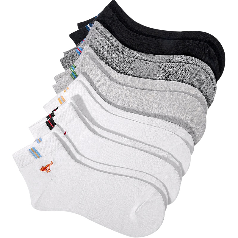 七匹狼男式运动中筒袜棉质男士袜子男6双装