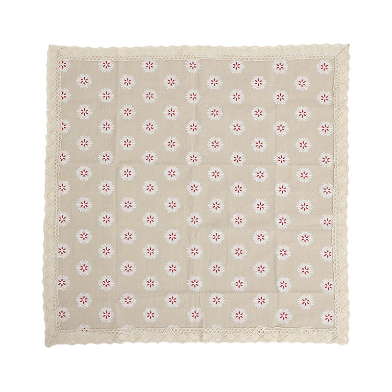 欧润哲 桌布 棉麻制田园风方形款 茶几罩玄关鞋柜防尘罩电视柜垫布