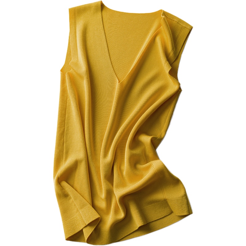 恒源祥吊带背心女ins潮外穿chic无袖针织衫夏V领含桑蚕丝马甲上衣