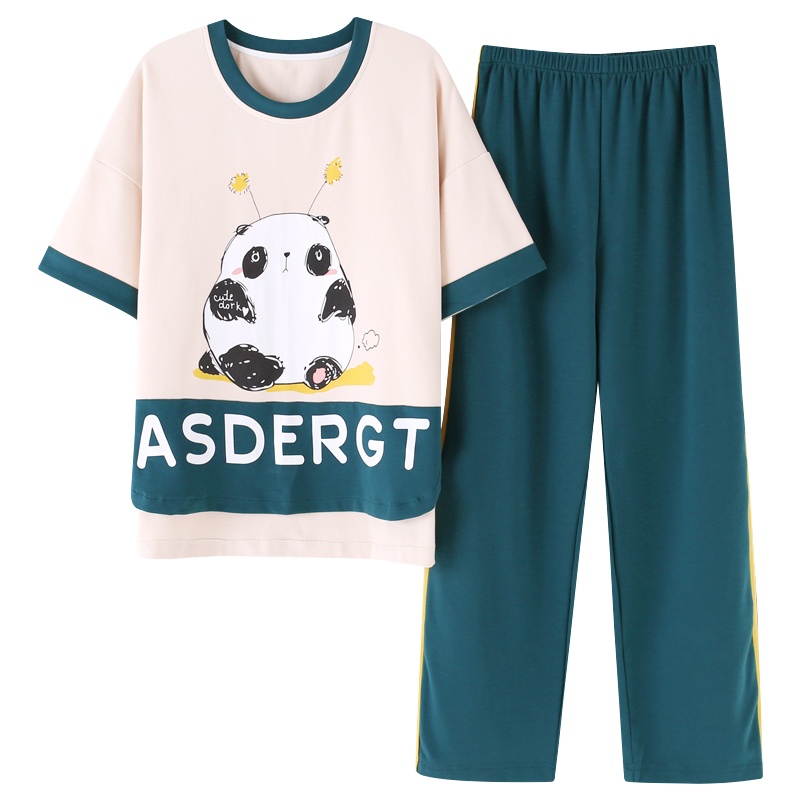 北极绒(Bejirog)新款新品睡衣女夏季薄款短袖纯棉两件套装春秋春夏天家居服