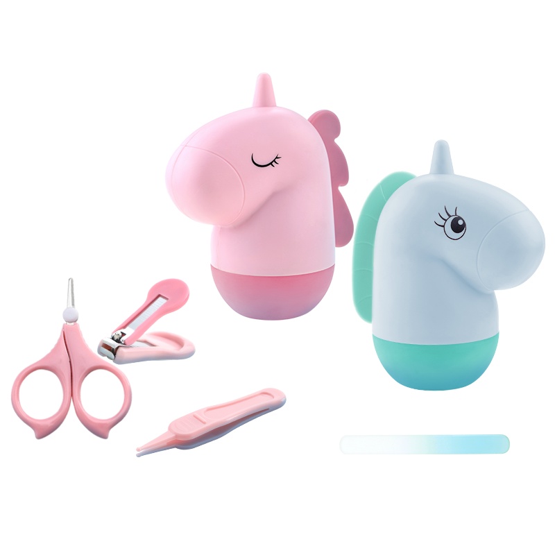 开优米(Kiuimi)婴儿指甲剪套装新生专用宝宝防夹肉小剪刀钳幼儿童用品婴童指甲刀指甲钳剪刀 绿色4件套