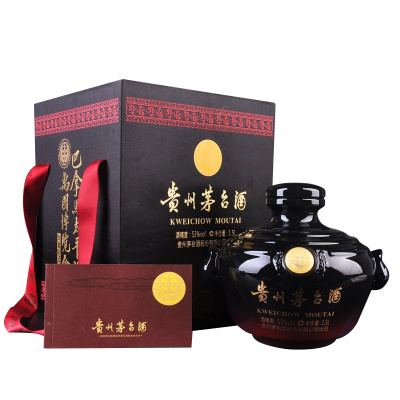 贵州茅台酒 53度 巴拿马国际金奖小黑坛纪念酒 3斤 1.5L