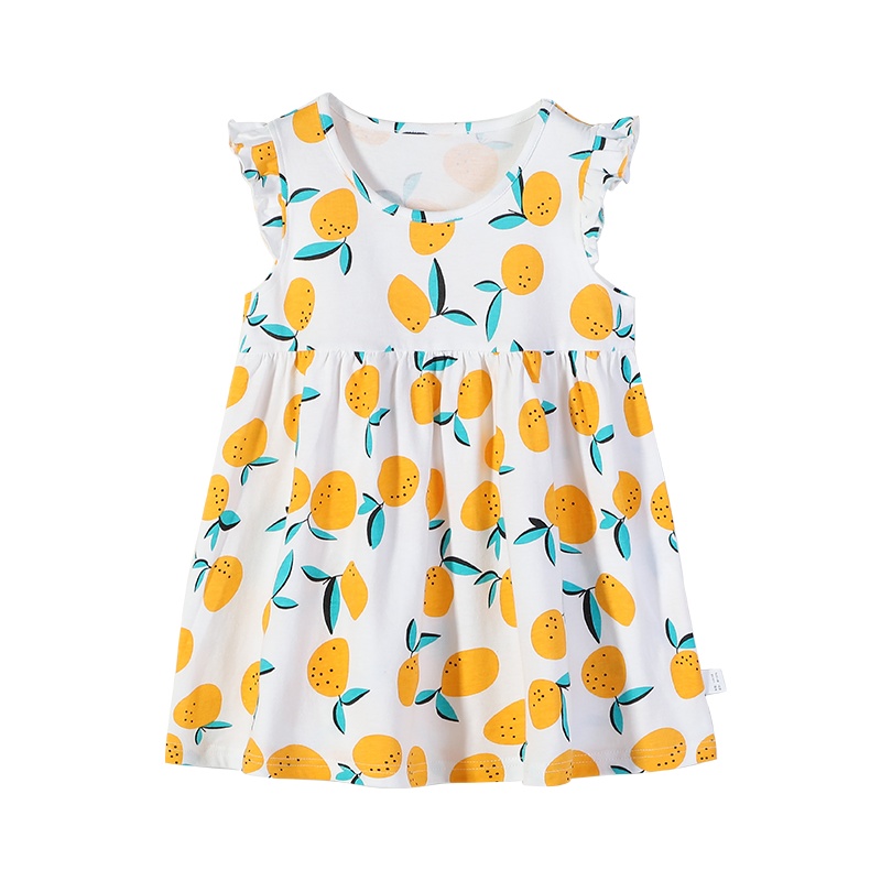 精典泰迪女童连衣裙2021夏季新款儿童无袖满印公主裙